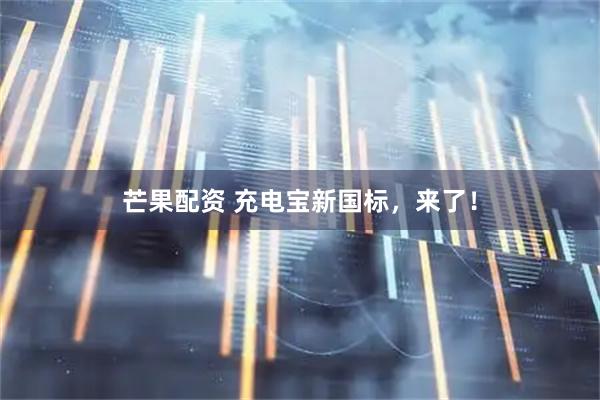 芒果配资 充电宝新国标，来了！